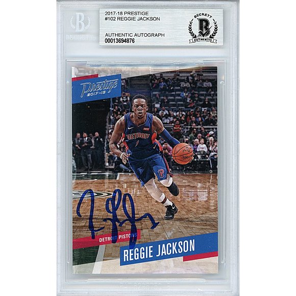 Reggie Jackson Signed Pistons 2017-18 Prestige Basketball Card Beckett Autograph - Picture 1 of 4